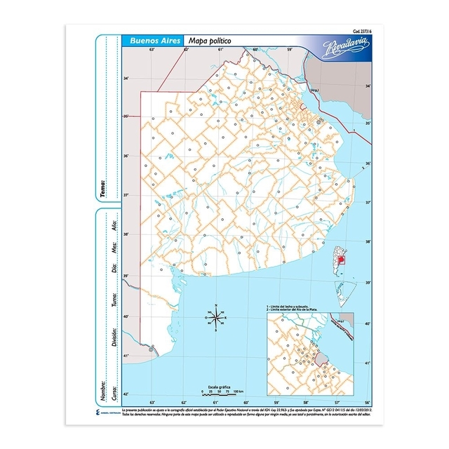 MAPA N*3 DIVISION  BUENOS AIRES POLITICO